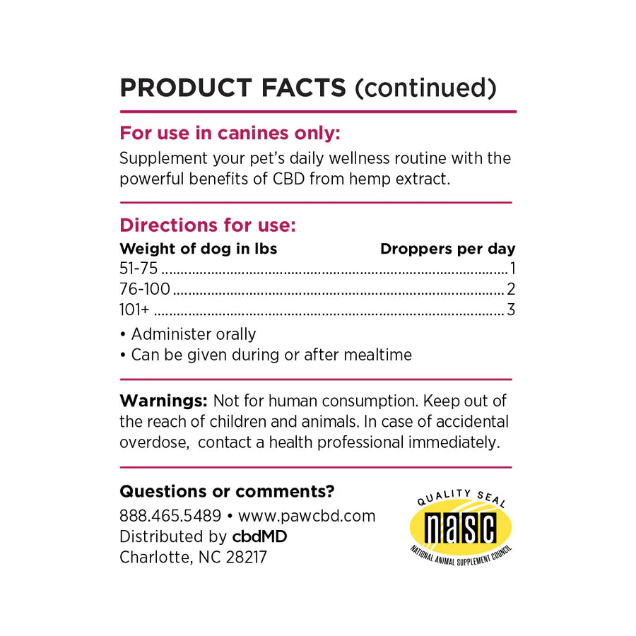 PawMD Oil Calming Dog 750 mg - 30 ml
