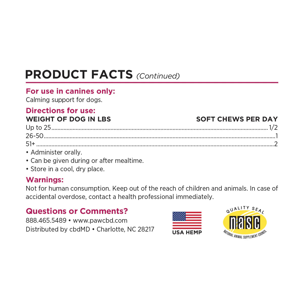 PawMD Chew Calming Dog 600 mg - 30 unidades