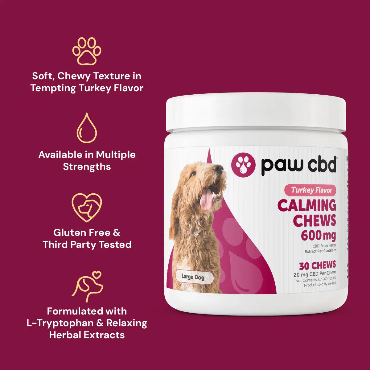 PawMD Chew Calming Dog 600 mg - 30 unidades
